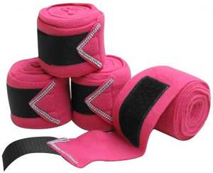 Bandages pour chevaux multifonctionnels et confortables en polaire, avec cristaux acryliques colorés et bande auto-agrippante – Produits essentiels pour chevaux - Product Image 1