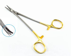 Certifié CE ISO 18cm acier inoxydable droite incurvée TC Heaney aiguille conducteur médical dentaire pince chirurgicale - Product Image 1