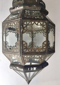 Lanterne marocaine en métal et en verre clair, nouvelle forme octogonale faite à la main, pour la décoration de la maison, de meilleure qualité, - Product Image 2