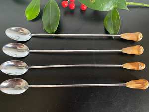 Ensemble de cuillères en acier inoxydable avec manche en bois Parfait pour les ustensiles de cuisine de l'hôtel et la vaisselle de mariage - Product Image 4