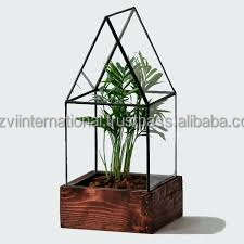 Vase de table moderne et élégant en métal et verre avec terrarium au design antique - Product Image 6