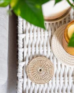 Tasse à café et thé en rotin écologique, de style naturel tissé à la main, dessous de verre, hôtel, maison et restaurants - Product Image 6