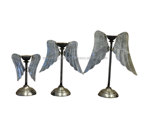 JARDIN EN MÉTAL BOUGIE PILIER ANGE AILES CONCEPTION BOUGEOIR DÉCORATION DE NOËL BOUGIE SUPPORT GALVANISÉ - Product Image 5