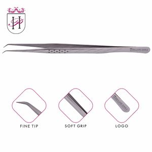 Satin Finish Eyelash Extension Tweezer with Dotted Design Private Label, Heavy Duty Stainless Steel Eyelash Extension Tweezer - Product Image 6