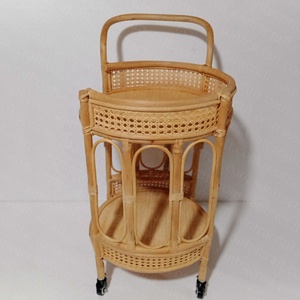 Rattan Bar Cart Rattan Food Truck Rattan Cart High Quality Luxury Best Selling Natural Hote Handmade in Vietnam for Restaurant - Product Image 4