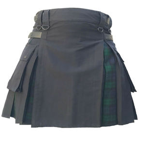 Men's Hybrid <b>Kilt</b> | Premium Denim Handmade Four Seasons <b>Utility</b> Tactical Scottish Traditional Highland Style Design THISTLE ROSE - Product Image 1