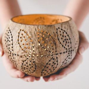 Portavelas de Cáscara de Coco, Portavelas para Bodas - Product Image 2