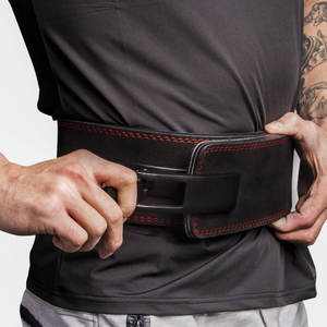 เข็มขัดยกกระชับหนังพลังสูง,เข็มขัดยกน้ำหนักเข็มขัดบัคเคิ้ลแบบก้านยกน้ำหนักผลิตจากหนังสำหรับยิม - Product Image 2