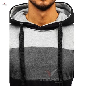 Unisex เสื้อกันหนาวกีฬากำหนดเองมีฮู้ดของผู้ชายมีลายปักสีทึบวิธีการถักกันหด - Product Image 4