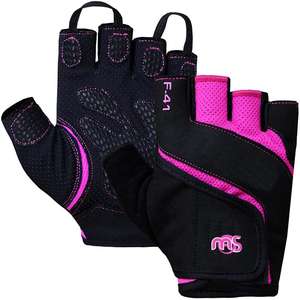 Guantes acolchados de cuero para mujer, para levantamiento de pesas, ejercicio, fitness, entrenamiento, gimnasio - Product Image 1