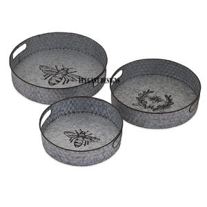 Bar Ware Galvanized Serving Tray New Arrival Handmade Serving Platter Indian Stylish Wholesale Fancy Galvanized Serving Dish - Product Image 2