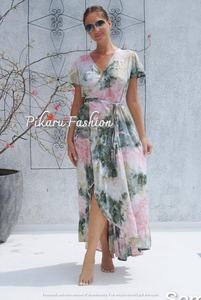 Boho Summer Tie Dye <b>Dress</b> Women's Wear Loose <b>Dress</b> Resort Wear Maxi Beach <b>Cover</b> up - Product Image 2