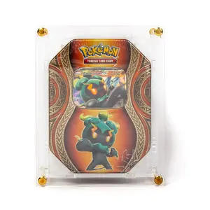 Custom Tin Box Vitrine Met Schroef Montage Of Magneet Deksel Opslag Booster Doos Te Beschermen Etb Tcg Vitrine voor Pokemon