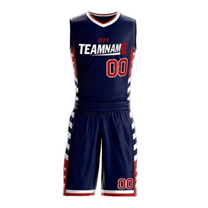 Ensemble d'uniformes de basket-ball réversibles personnalisés, vêtements de sport respirants antibactériens en polyester 100% à séchage rapide, vêtements de basket-ball de grande taille - Product Image 2