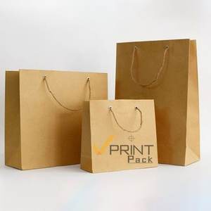 ถุงของขวัญกระดาษคราฟท์คุณภาพสูงพร้อมการพิมพ์แบบยืดหยุ่นทนทานสำหรับใช้ในงานนิทรรศการโปรโมชั่นช้อปปิ้งซูเปอร์มาร์เก็ต - Product Image 1