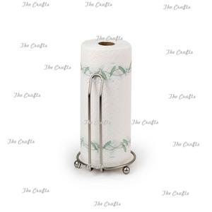 Porte-papier de soie décoratif de table en métal argenté avec porte-rouleau de mouchoir de cuisine de qualité supérieure en vrac - Product Image 1