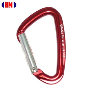 D Shaped 24KN Straight Gate Aluminum Carabiner with CE UIAA - Product Image 1