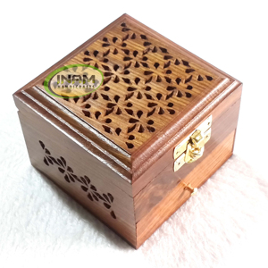 Quemador de incienso decorativo de madera, Jali work, mabkara, bakhoor, para decoración del hogar - Product Image 1