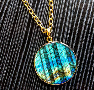 Pendentif en argent sterling 925, lettres cursives, labradorite violette, pendentif avec tranche, breloque - Product Image 6