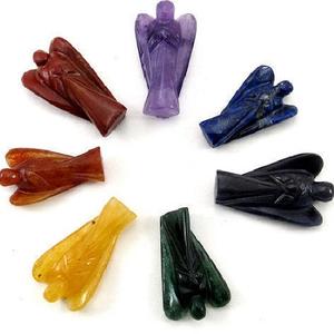 Venta al por mayor de la mejor calidad de piedras semipreciosas artesanales de piedras preciosas de cristal Ángel estatuilla de curación Natural Reiki ángulo de bajo precio - Product Image 1