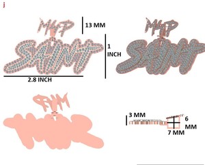 Hip Hop Custom Moissanite Pendant Initial <b>Letter</b> Design 925 <b>Silver</b> Name Iced Out VVS Moissanite Pendant Men Baguette <b>Necklace</b> - Product Image 3