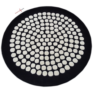 Tapis rond fait main en laine brodée de Nouvelle-Zélande, tufté à la main, décoration intérieure, tapis moderne gris clair, haute qualité, approvisionnement en gros - Product Image 1