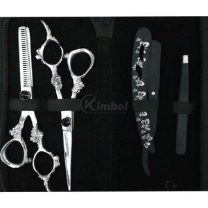 Kit profesional de tijeras de peluquería con maquinilla de afeitar, Kit de salón profesional para barberos en cantidad grande - Product Image 1