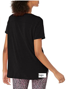 เสื้อยืดคอกลมน้ำหนักเบาแบบผ่อนคลายสำหรับผู้หญิง,โพลีเอสเตอร์64% เรยอน33% ผ้าสแปนเด็กซ์3% นำเข้าจากบังกลาเทศ - Product Image 2