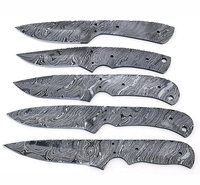 5 Stück Damaskus Stahl Blank Blade Set DIY Grade Klappmesser Industrielle Jagd Kochmesser Anwendungen OEM Anpassung