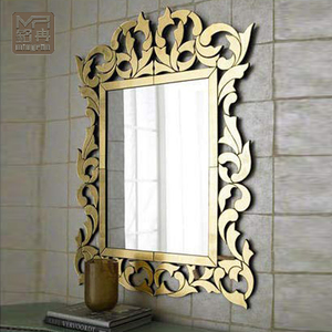 Espejo de <span class=keywords><strong>Pared</strong></span> <span class=keywords><strong>Veneciano</strong></span> de Vidrio <span class=keywords><strong>con</strong></span> Borde Dorado Moderno MR-201363, Decorativo para Sala de Estar, Venta al por Mayor - Product Image 2