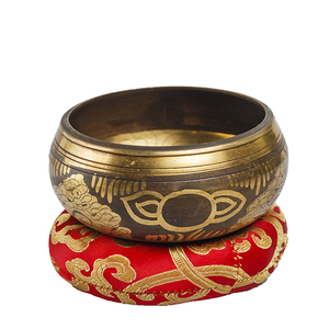 Cuenco tibetano batido a mano, bronce fundido especial tallado para fines religiosos decorativos y curativos - Product Image 3