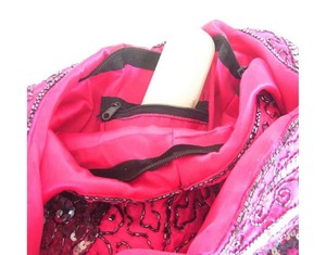 Bolsos de Moda Vintage con Estampado de Leopardo Indio, Bordados con Cuentas, Cierre de Cremallera y Forro de Satén para Mujer - Product Image 3