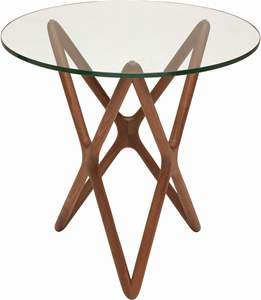 Table de meuble élégante pour maison hôtel salon Restaurant hôtel Table décorative en verre marron avec Bases en bois Tables basses - Product Image 2