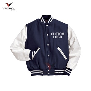 Vestes d'emblème personnalisées avec manches en cuir véritable Style classique grande taille à la mode en hiver - Product Image 1