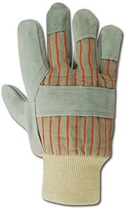 Winter Heavy Duty Work Gloves <b>Cow</b> Split Leather Palm Knit Cuff Split Large Gray Working Gloves Pig - Product Image 2