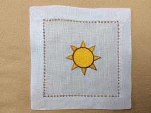 Serviettes de cocktail en lin 100% de luxe brodées au design rond pour salon, fête et banquet, taille personnalisée pour décor de bar de noël - Product Image 4