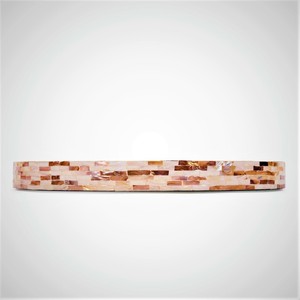 Plateau de service en bois rond traditionnel de haute qualité avec incrustation de nacre de conception de rayons de soleil crème pour le restaurant d'hôtel de bureau à domicile - Product Image 3