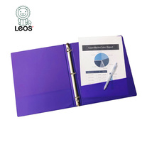 Carpeta de Anillas de Vinilo PVC de Colores Surtidos Leos, Carpeta de Anillas Resistente con 3 Anillas, Impresión de Logotipo Personalizado, Se Aceptan Tamaños Personalizados, Oficina/Escuela
