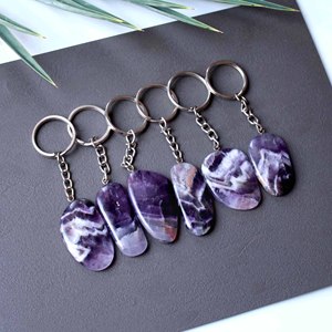 Llavero de cristal con soporte para piedras preciosas, llavero de piedra curativa con engaste de bisel, dije de cocodrilo |   Accesorio Decorativo de Regalo Espiritual con Energía de Chakra - Product Image 3