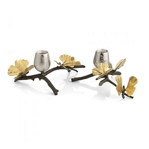 Bougeoir design antique en aluminium couleur argent et or bougeoir de mariage pour décoration d'événement - Product Image 5