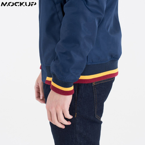 Chaqueta Bomber de Invierno para Hombre, Chaqueta Bomber de Satén con Bordado, Logotipo Personalizado, OEM, Venta al por Mayor, Chaqueta Ligera con Puños Acanalados - Product Image 4