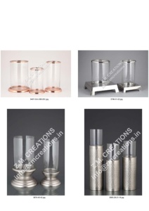 Candelabro de Aluminio y Vidrio Hecho a Mano con Diseño Europeo, Centro de Mesa para Bodas, Ecológico, Aromático, Disponible en Color Estaño - Product Image 3
