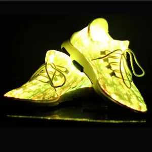 New Styles Optical Fiber Led Light Up Shoes Multi色Rechargeable Luminous Dance Shoes