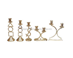 Venta caliente de METAL diseño geométrico de oro latón vela nuevo diseño casa decoración vela titular de mesa vela Pilar - Product Image 1
