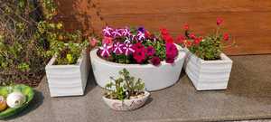 Finition en marbre haute résistance FRP Fiber de verre Cube Pots de fleurs Écologique Léger Incassable Design classique Maison Jardin - Product Image 2