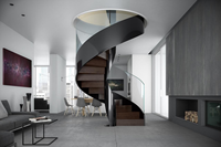Escalier en colimaçon moderne Alucasa pour intérieur, en bois flottant, style australien et canadien