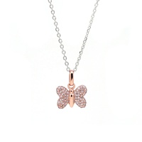 Bijoux en argent Sterling 925 plaqué or, pendentif papillon en cristal CZ, breloque pour femmes, pendentifs de bijoux