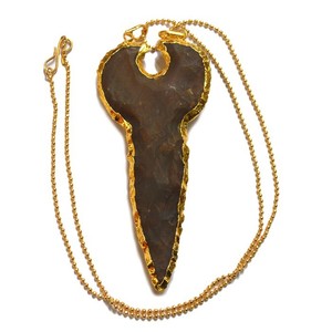 Collar de Puntas de Flecha de Ágata Antiguas de Mejor Valor, Gema Natural Curativa, Mascota Feng Shui, Arte de Piedra de Ónix, Origen EE. UU., Venta - Product Image 1