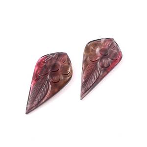 Tourmaline naturelle bio, tourmaline sculptée à la main en forme de cerf-volant, taille 15x29mm, une paire, 18,85 carats +AAAA, pierre authentique et naturelle. - Product Image 3