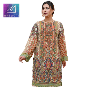 Kurta/Kurti de Algodón de Alta Calidad con Estampado Digital, Estilo Indio-Pakistaní, Colección Étnica de Verano para Mujer - Product Image 1
